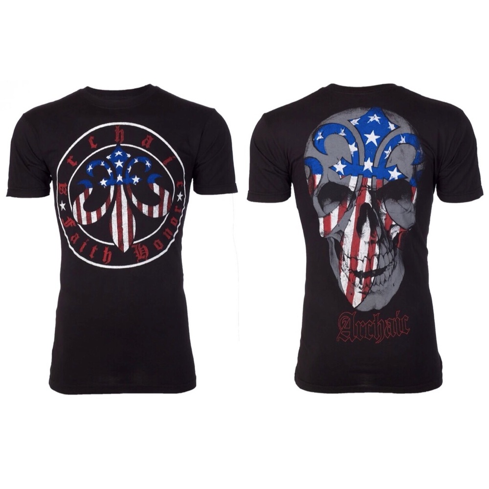 Archaic By Affliction Men's T-Shirt BORN PATRIOT